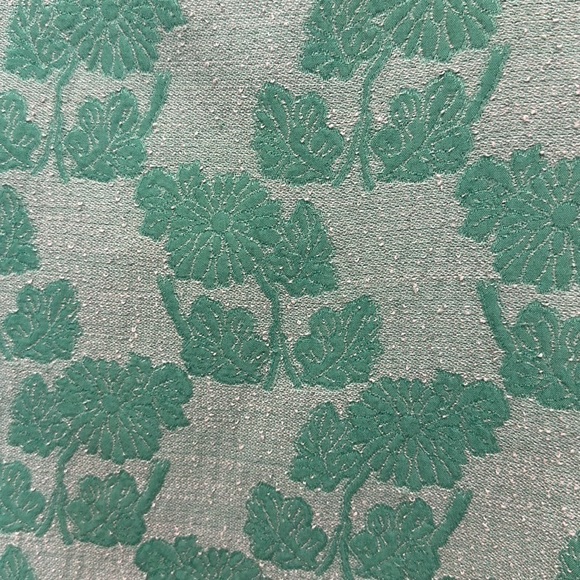 Zara Basic Jacquard Print Green Top, Womens medium, Button Closure Back - Picture 5 of 7